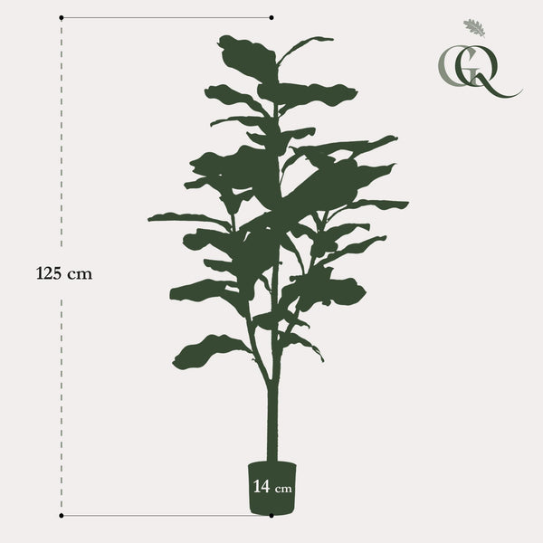 Kunstpflanze - Ficus Lyrata - Tabakspflanze - 120 cm