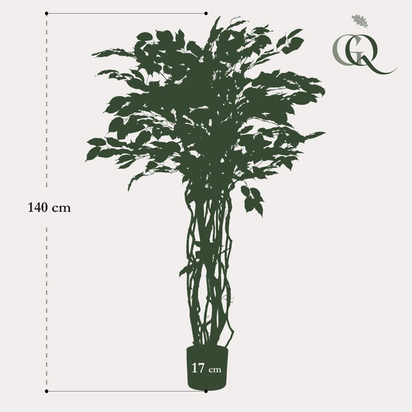 kunstplant - Ficus liana- Vioolbladplant - 140cm