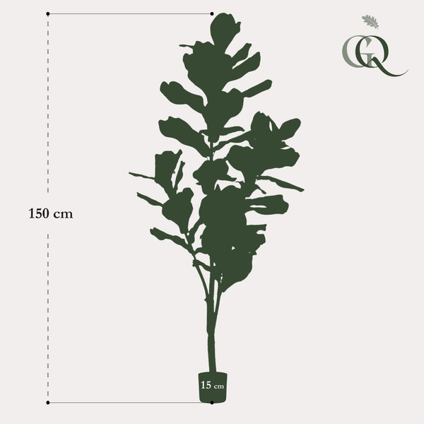 kunstplant - Ficus Lyrata- Tabaksplant - 150cm