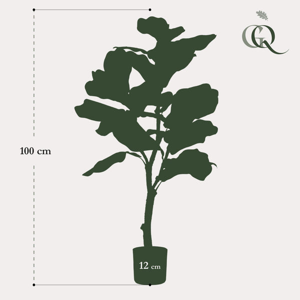 Kunstpflanze - Ficus Lyrata - Tabakspflanze - 90 cm