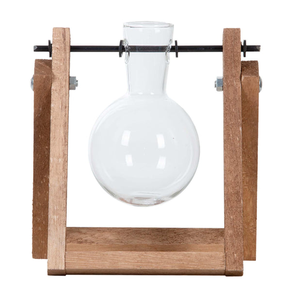 Stecklingsstation aus Holz mit Glasvasen