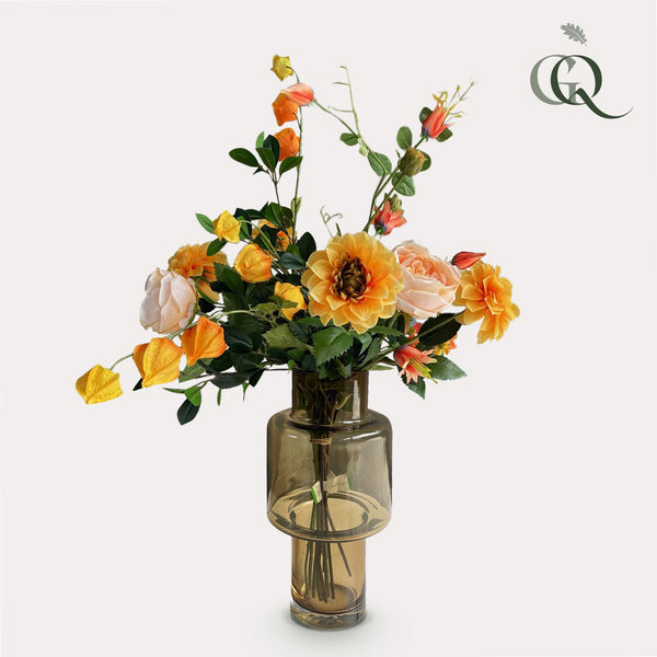 Kunstblumenstrauß L „Lemon Glow" – Pretty Orange