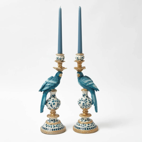 Kerzenständer Dutch Blue Parrot, links