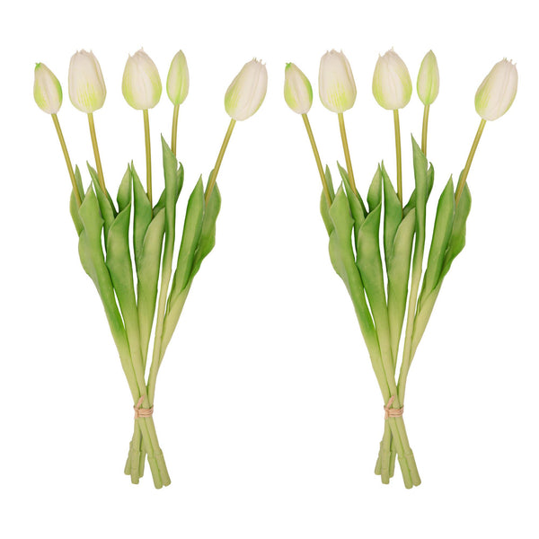 Deko-Set „Lady Sunny" – Vase mit 10 Real-Touch-Kunsttulpen