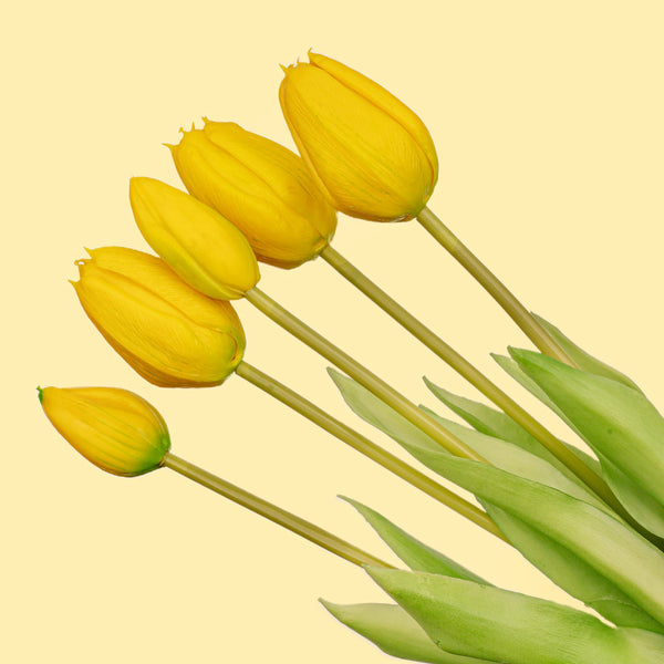 Deko-Set „Lady Kylie" – Vase mit 10 Real-Touch-Kunsttulpen
