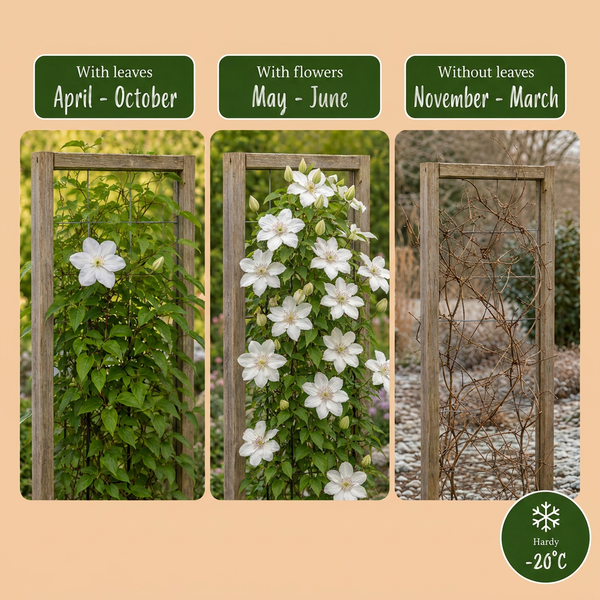 Waldrebe ‚Huldine' – Clematis – Ansicht 6