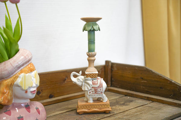 Kerzenhalter Elefant aus Polyresin