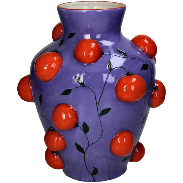Vase aus Dolomit, orange-mehrfarbig