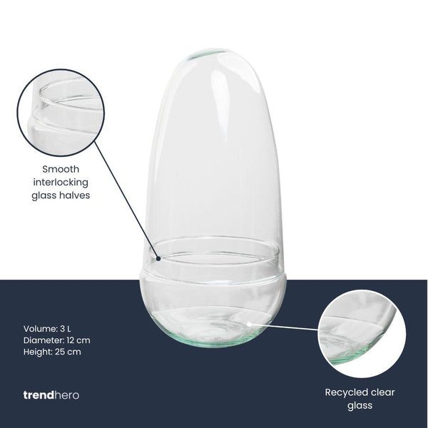 Terrarium-Glas Egg zweiteilig
