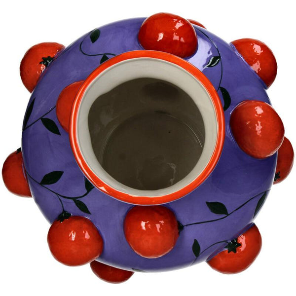 Vase aus Dolomit, orange-mehrfarbig
