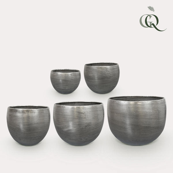 Pflanzgefäß-Set „Rowen“ aus Aluminium, 5-teilig