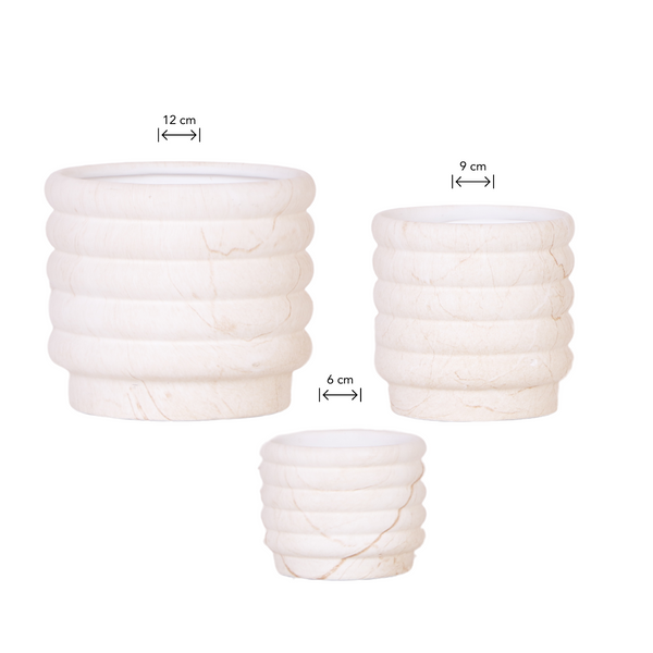 Übertopf-Set „Marble Light“ – Kombi-Angebot Marmor-Übertöpfe