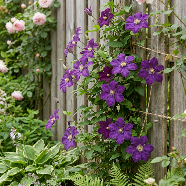 Waldrebe ‚Étoile Violette' – Clematis viticella – Ansicht 4