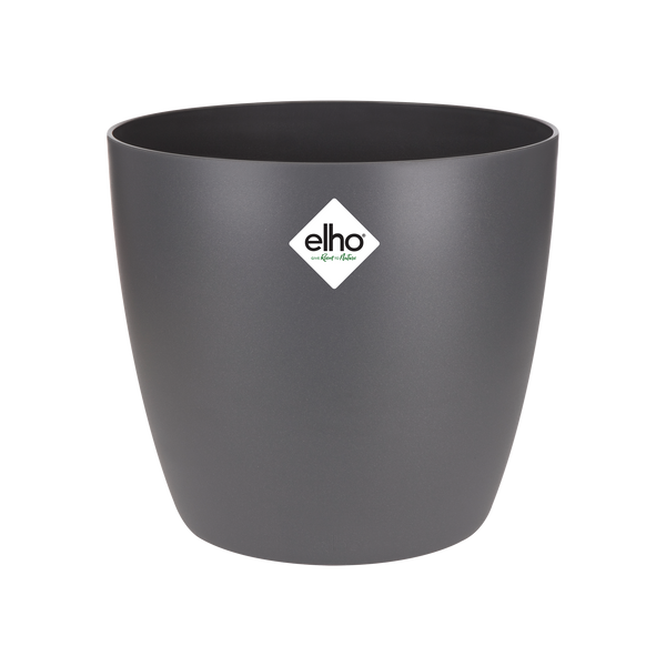 Elho Brussels Round Übertopf – Ø 20 cm · 19 cm, Anthrazit