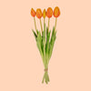 Kunsttulpen-Strauß Real Touch – Orange, 5 Stück