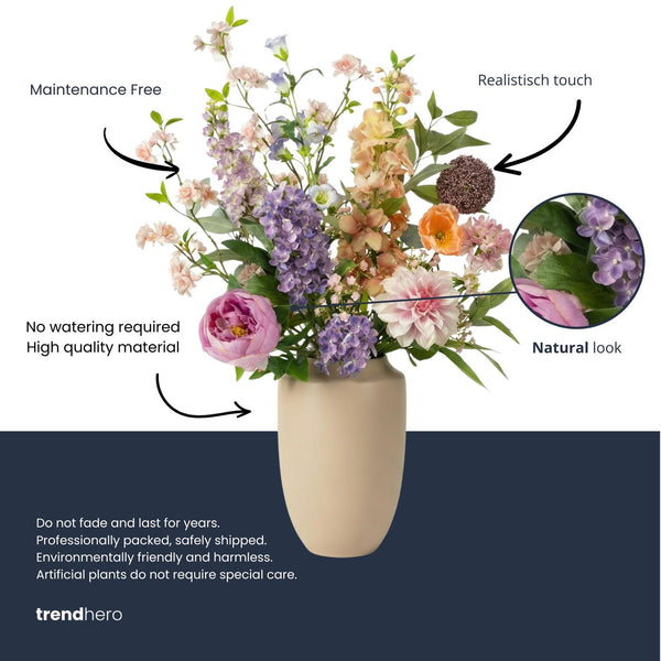 Kunstblumenstrauß „Pastel Meadow Deluxe" – Real Touch – Ansicht 6