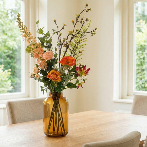 Kunstblumenstrauß ‚Amber Peach Deluxe' – Real Touch