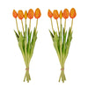 Deko-Set „Jessie" – Strickvase mit 10 Real-Touch-Kunsttulpen Orange