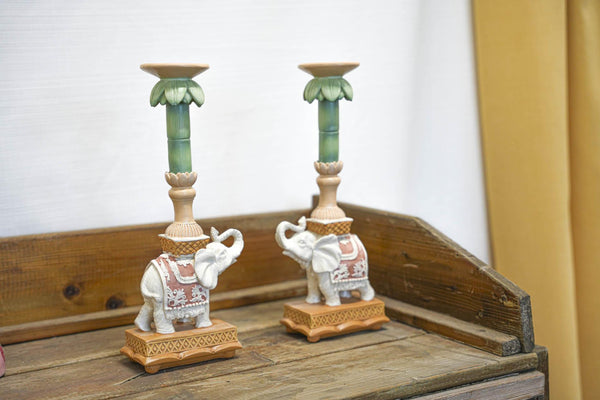 Kerzenhalter Elefant aus Polyresin