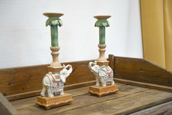 Kerzenhalter Elefant aus Polyresin