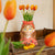 Deko-Set „Jessie" – Strickvase mit 10 Real-Touch-Kunsttulpen Orange