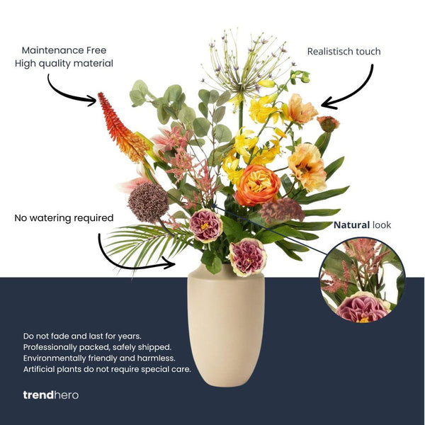 Kunstblumenstrauß ‚Amber Peach Deluxe' – Real Touch – Ansicht 5