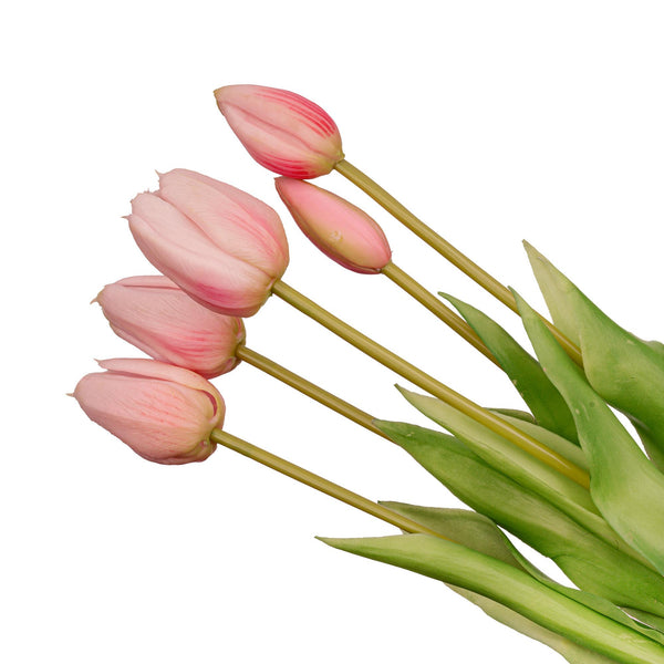 Deko-Set „Erdbeermädchen" – Vase mit 10 Real-Touch-Kunsttulpen