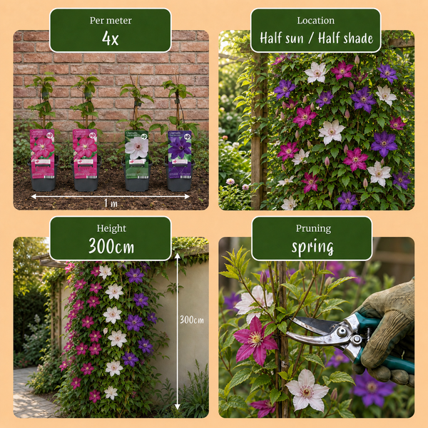 Waldreben-Mix „Tricolour" – Clematis – Ansicht 5