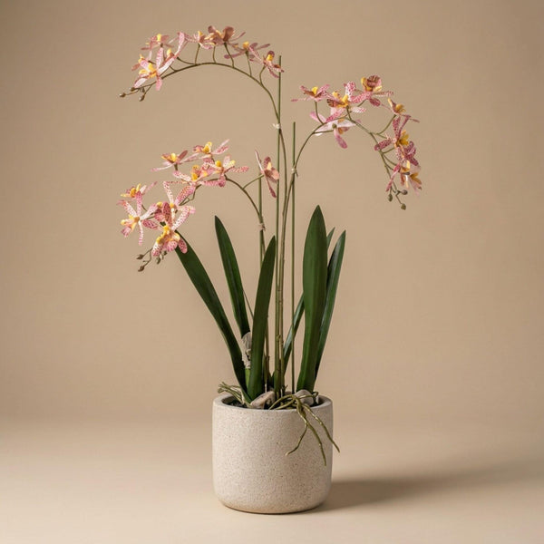 Kunstpflanze Renanthera-Orchidee im Topf