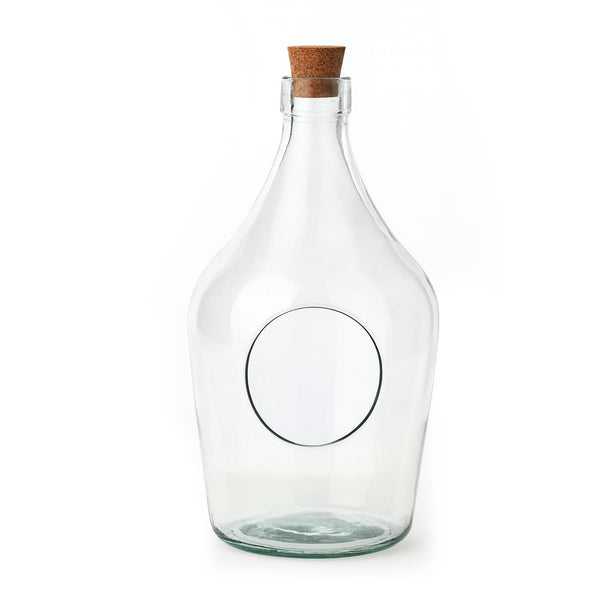 Offene Terrariumflasche aus Glas mit Korken
