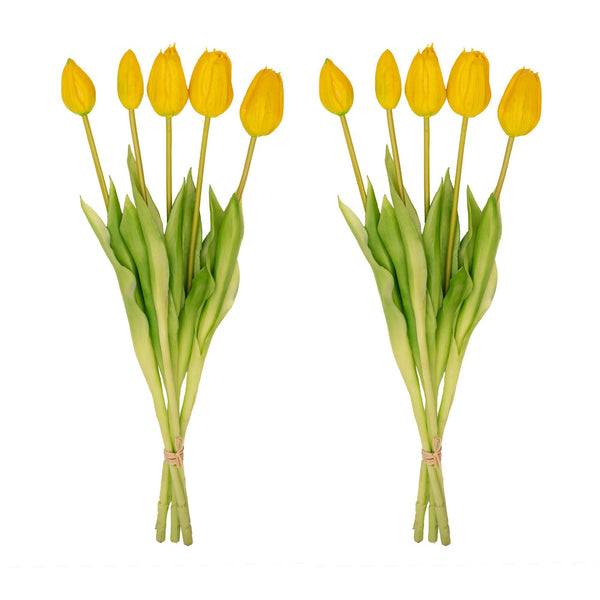 Deko-Set „Lady Kylie" – Vase mit 10 Real-Touch-Kunsttulpen