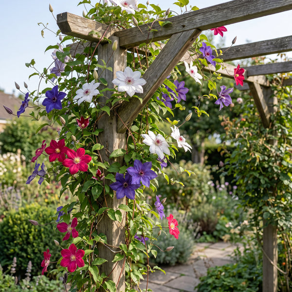 Waldreben-Set „Tricolour" – Clematis in Lila, Rosa und Weiß – Ansicht 4