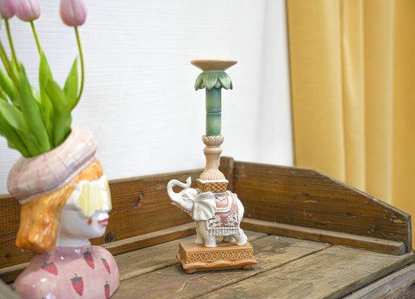 Kerzenhalter Elefant aus Polyresin