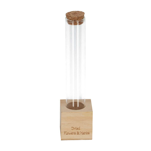 Trockenblumenständer aus Holz Tube mit Trockenblumen-Arrangement