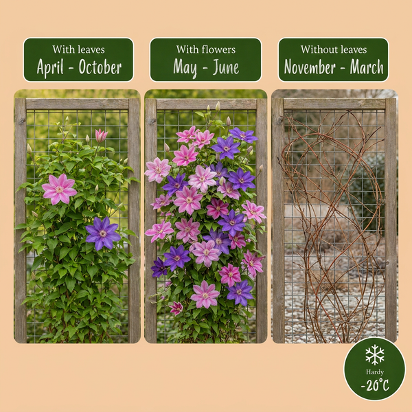 Waldreben-Mix „Duo Lila & Rosa" – Clematis – Ansicht 6