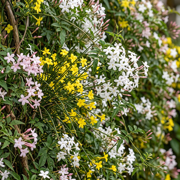 Jasmin-Set „Tricolour“ – 3 Jasminarten in Gelb, Weiß und Rosa – Ansicht 5
