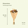 Trockenblumen Feldblumenstrauß Multi - Ø25cm - ↕60cm - Ø25 - ↨60cm