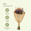 Trockenblumen Feldblumenstrauß Rosa- Ø25cm - ↕60cm - Ø20 - ↨50cm