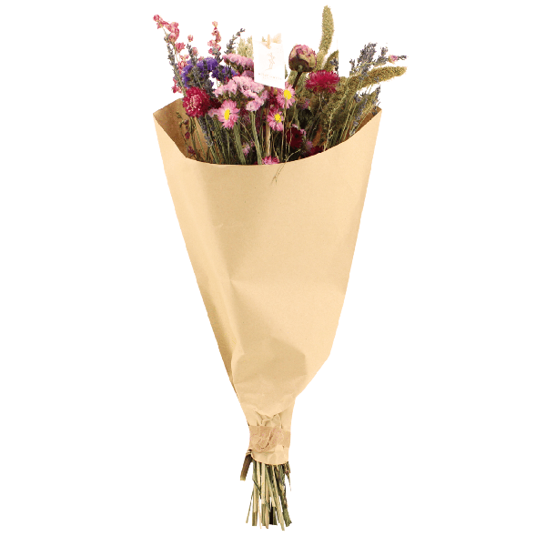Trockenblumen-Feldblumenstrauß Rosa