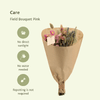 Trockenblumen Feldblumenstrauß Rosa- Ø25cm - ↕60cm - Ø15 - ↨35cm